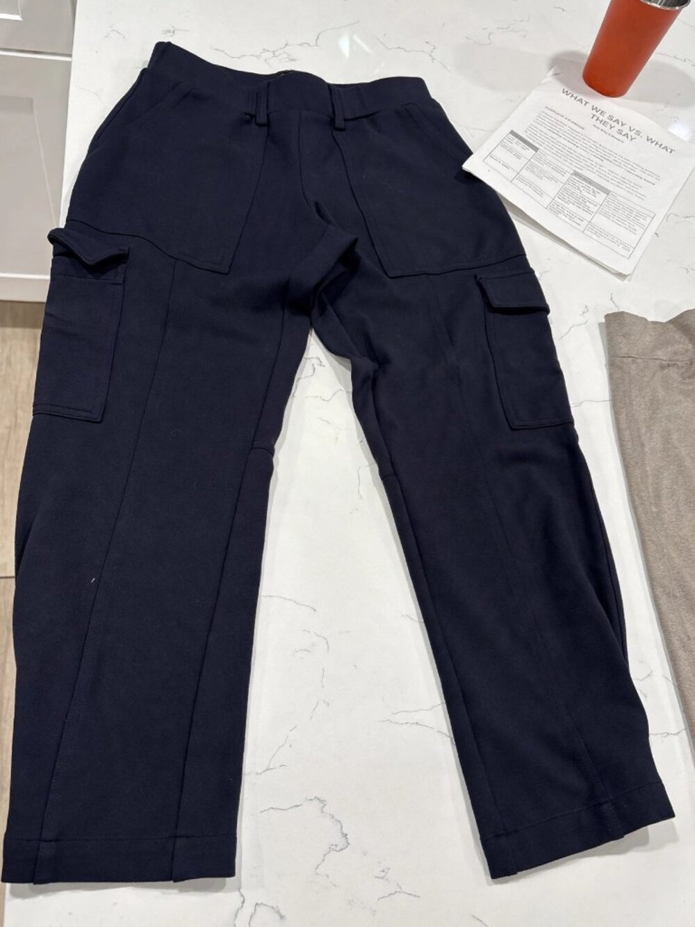 Quince Black Cargo Pants — XS